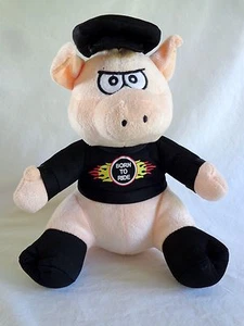 Born To Ride rosa Schwein 10 Zoll schwarzer Plüschhut 2014 Motorrad Schwein Stofftier - Bild 1 von 7