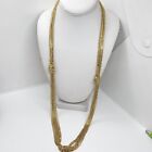 Daisy Fuentes Long Gold Tone Multistrand Inotted Chain Necklace