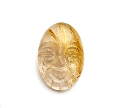 Piedras preciosas sueltas cara rutilo dorado natural tallada a mano 16*23,50 mm 18 quilates Foto 1 de 4