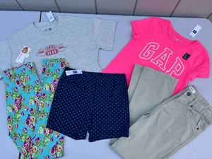 NEW lot of 5 Girls Size 10-12 Pants Shorts Leggings T-shirt Gap L XXL Clothes - Picture 1 of 15