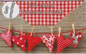 1 Stück Geldumschlag zum Geburtstag Glückwunschkarte Grusskarte Herzenswunsch - Bild 1 von 4