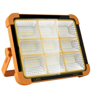 NEU LED Solar Arbeitsleuchte Aufladbar Akku Baustrahler Flutlicht Werkstattlampe - Bild 1 von 26