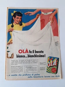 Vintage PUBBLICITÀ detersivo OLA' da giornale IL TEMPO 1957 Clipping ADV - Foto 1 di 1