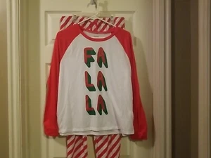 Fa La La Christmas Pajama Set Womens Medium - Picture 1 of 5