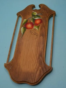 VTG Original Hand Painted Apples on Wood Plaque Artist Signed Evelyn Brown - Picture 1 of 3