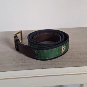 VTG Vineyard Vines MLB Oakland Athletics A's Canvas Belt Men's 34 Brown Leather - Picture 1 of 6