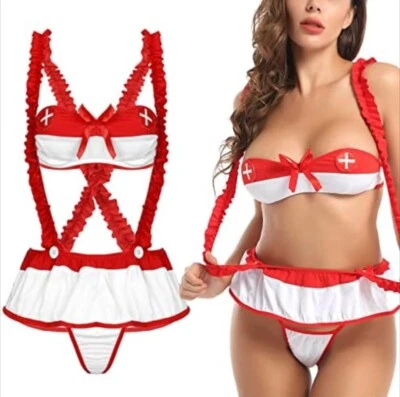Cosplay Sweetichic Women's Sexy Naughty Nurse Costume, Red/White Sz-S/M - Image 1 of 4