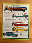 1955 Original Print Ad Ford PICK YOUR WAGON Country Squire Sedan Ranch Wagon