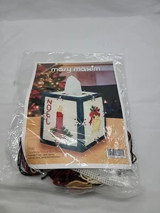 Mary Maxim Noel Christmas Tissue Box Cover Plastic Canvas Kit #21180 NEW - Picture 1 of 14