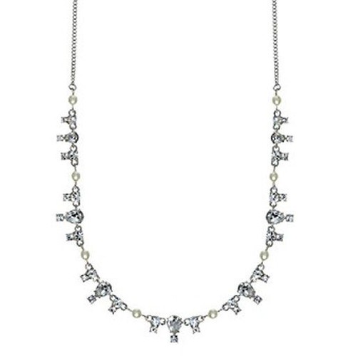 GIVENCHY Collana di perle tono argento cristallo Swarovski nuova con etichetta 88€