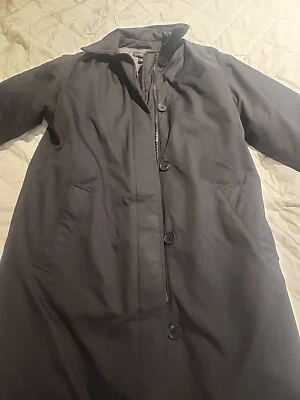 Chaqueta Larga de Invierno L. L. Bean Plumón de Ganso Para Mujer Azul 6-8 Trench Aqua Check LL Foto 1 de 4