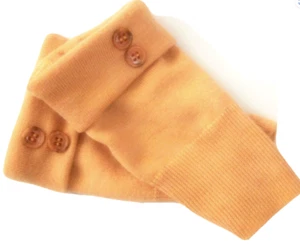 FINGERLESS GLOVES ORANGE MERINO WOOL CASHMERE ONE SIZE S M L ARM WARMERS CUFFS - Picture 1 of 2