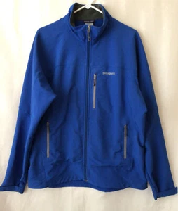 Patagonia Men Soft Shell Zip Up Jacket Royal Blue Polyester Spandex Sz Large - Picture 1 of 10
