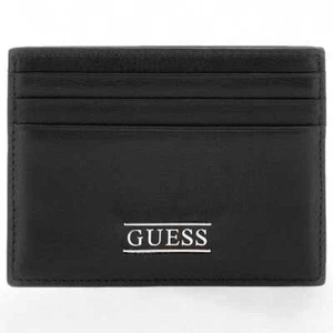 Genuine GUESS Credit card case NEW BOSTON Male Leather Black - SMNEBRLEA25BLA - Picture 1 of 4
