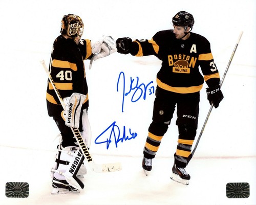Patrice Bergeron Tuukka Rask Boston Bruins Signed Autographed Fist Bump ...