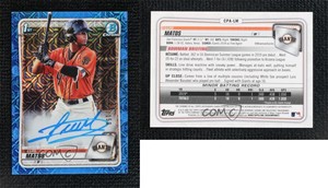 2020 Bowman Chrome Prospect HTA Choice Blue Mojo Refractor /150 Luis Matos Auto