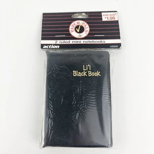Vintage 90s Li’l Black Book Small Journal Gag Gift Brag Adult 4x3 NOS - Picture 1 of 4