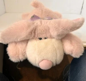 Animal Adventure Pink White Laying Puppy Dog Plush Animal Bow Floppy 13" Long - Picture 1 of 16