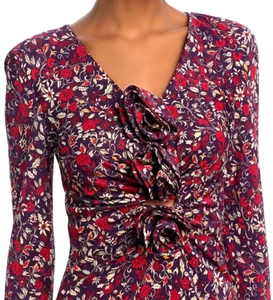 💕$248 FARM RIO CHELSEA GARDEN PURPLE FLOWER MIDI DRESS STUNNING SZ MEDIUM - Imagen 1 de 7