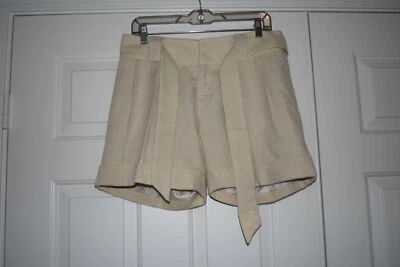 Винтажный женский размер 6 кэш кремовый и металлический золотой шорты галстук ремень - Изображение 1 из 4