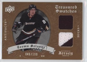 2008 Upper Deck Artifacts Treasured Swatches Dual /199 Teemu Selanne #TSD-TS HOF