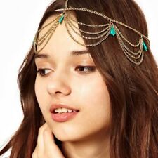 Boho Gold Chain Hair Head Cuff Arabian Head Piece Jewellery