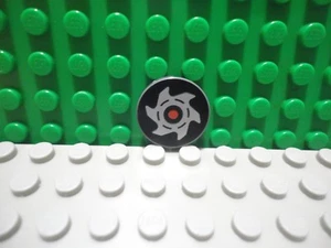 Lego 1 Dark Bluish Gray 2x2 Round Finishing Tile Printed Saw Blade NEW - Picture 1 of 1