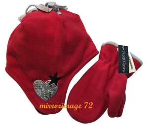 Toddler Girls Hat & Mitten 2 Piece Set Red, One Size - Picture 1 of 2