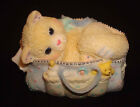 2001 Enesco Calico Kittens Welcoming A Whole New Bag Of Tricks Cat Figurine