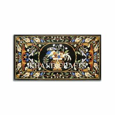 24" X 36" Marble Dining Table Top Random semi Precious Stones Inlaid Work 