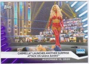 2021 Topps WWE Damen Division #95 Carmella Attack on Sasha Banks #07/99 - Bild 1 von 1