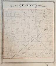 Old Antique 1875 Plat Map ~ UNION Township - HANCOCK County, OHIO ~ Free S&H