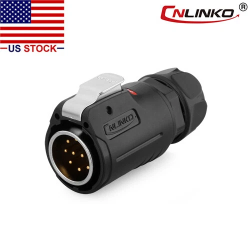 10 Pin Power Circular Connector Male Plug Outdoor Waterproof IP67 Heavy Duty M24 - Image 1 of 4