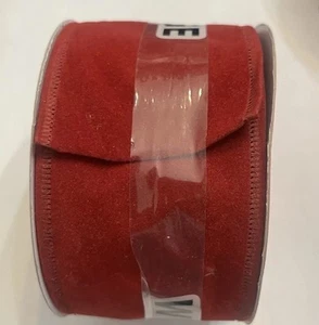 2 1/2” x 25ft. Wired Edge Ribbon. Dark Red. Fall Wedding Christmas Valentine - Picture 1 of 3