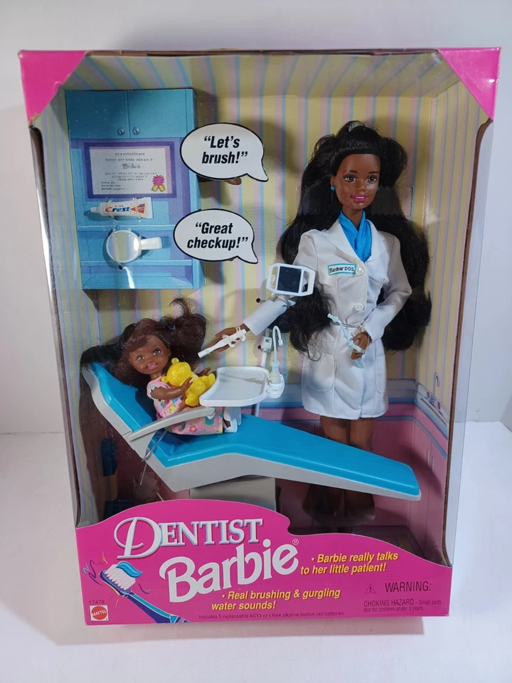 RARO Conjunto Muñeca Barbie Dentista Afroamericana 1997 Mattel 17478 Nuevo en Caja Nuevo 1997 Foto 1 de 4