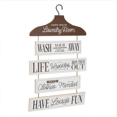 FARMLYN CREEK Home Wall Hanging Farmhouse Decor, Lesson from The Laundry Room Sign, 12x20"