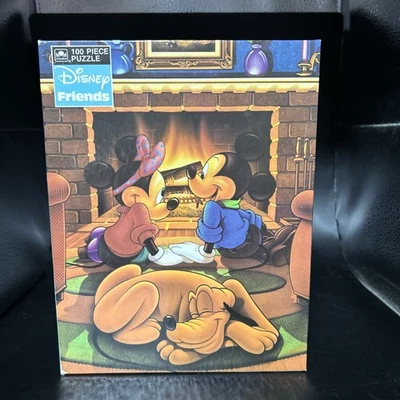 Vintage Disney Friends Mickey and Minnie 100 Piece Puzzle Golden Cozy Ambiance - Image 1 of 4