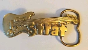 Strat Guitar Solid Brass 1980 Vintage Belt Buckle 6196 - Picture 1 of 3