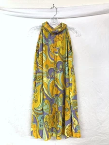 Vintage Women's Marjone Seattle Yellow & Purple Floral Multicolor A-Line Dress - Picture 1 of 9