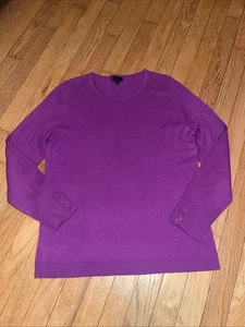 Talbots 100% Pure Cashmere Knit Sweater Size Medium Purple - Picture 1 of 3