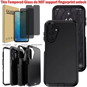 For Samsung Galaxy A14 A15 A16 Heavy Duty Hard Case Cover Privacy Tempered Glass - Picture 1 of 28