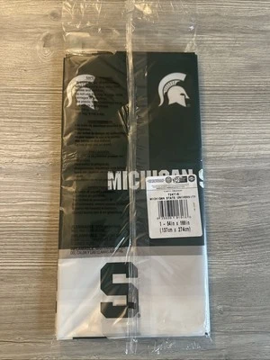 Michigan State Spartans NCAA Party Decoration Plastic Tablecover 54” x 108” - Image 1 of 2