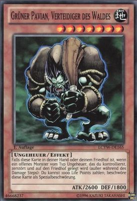 YuGiOh Grüner Pavian, Verteidiger des Waldes LCYW-DE165 Common NM 1st - Bild 1 von 2