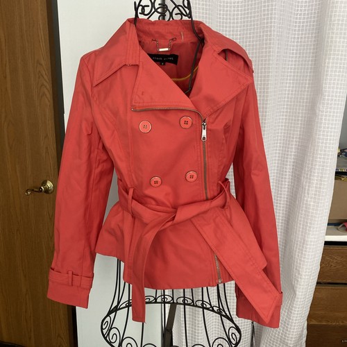 VETEMENTS Giacca donna con cintura in pelle nera Rivet by Wilson's Papaya taglia S nuova con etichetta