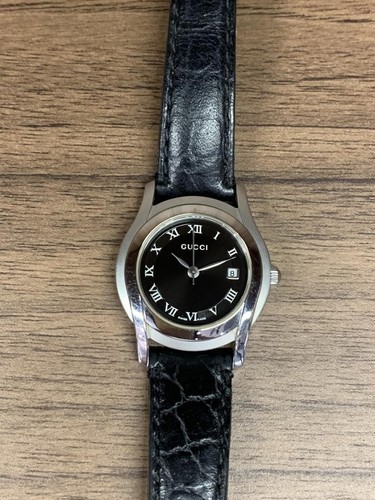 Orologio Gucci 5500L Donna Quarzo Pelle Nero Quadrante Romano