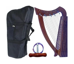 27" Diagonal 15 Strings Semi LEVERS Celtic Irish ROSEWOOD HARP + Bag + Tuning... - Picture 1 of 3