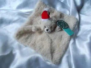 Doudou ours beige fourrure, bonnet rouge, Merry Christmas, Tex, neuf - Picture 1 of 2