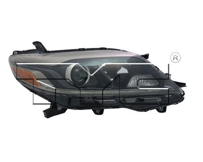 TYC NSF 右侧卤素车头灯 Assy 适用于丰田 Sienna SE 2015 - 2019 年型号 — 第 1/3 张图片