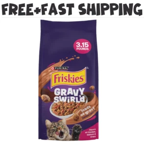 Purina Friskies Dry Cat Food Gravy Swirl'd with Flavors of Chicken, 3.15 lb bag - Picture 1 of 5