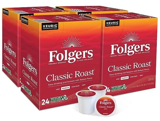 Folgers Classic Roast Coffee, Medium roast, 96 count. Free Shipping - Image 1 of 4